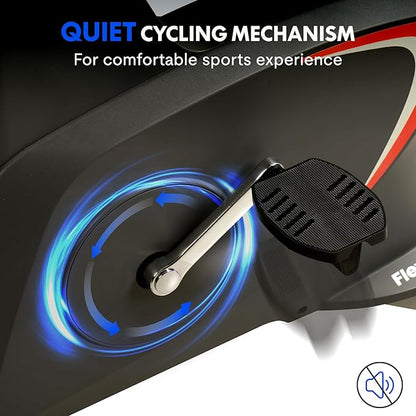 FLEXISPOT Exercise Bike with 2D Desktop, Space Saving Under Desk Bike with Removable Desk, Stationary Bikes Indoor Bikes with 300LBS Heavy Duty 8-Level Resistance Flywheel Optional LCD, V9PRO/V9MAX