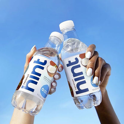 Hint Fruit-Infused Bottled Water, Coconut - Sugar Free Flavored Water with Zero Calories, Naturally Flavored, and No Artificial Sweeteners - 16 Fl Oz (Pack of 12)