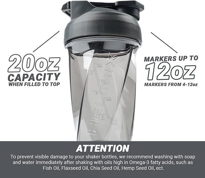 HELIMIX 1.5 Vortex Blender Shaker Bottle Holds Upto 20oz | No Blending Ball or Whisk | USA Made | Portable Pre Workout Whey Protein Drink Shaker Cup | Mixes Cocktails Smoothies Shakes | Top Rack Safe