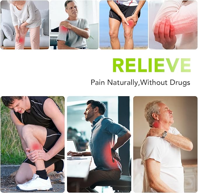 Dual Channel TENS EMS Unit Large Screen 24 Modes 36 Levels Intensity Muscle Stimulator, Rechargeable Electric Pulse Massager TENS Machine for Lower Back Neck Shoulder Pain Relief with 10 Pads