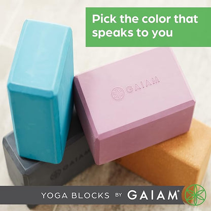 Gaiam Yoga Block - Supportive Latex-Free Eva Foam - Soft Non-Slip Surface with Beveled Edges for Yoga, Pilates, Meditation - Yoga Accessories for Stability, Balance, Deepen Stretches