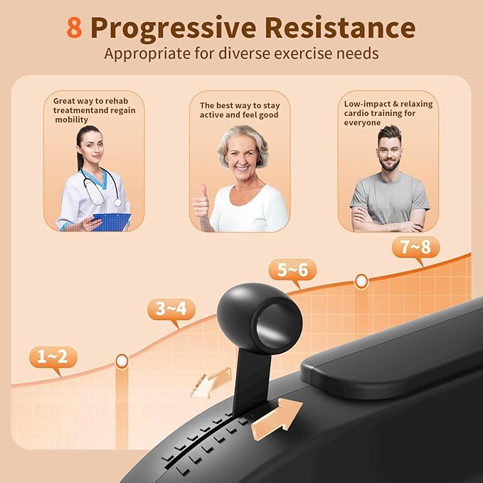 JEEKEE Recumbent Exercise Bike for Seniors,Stationary Bikes for Home, 300LB Capacity & 16 Levels Magnetic Resistance, Heart Rate Handle