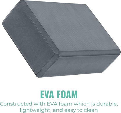 3" Yoga Block, 10 Pack Bulk EVA Foam Yoga Blocks, Firm and Supportive Yoga Brick, Balance Foam for Stretching, Pilates, and Workout, 3" x 6" x 9"