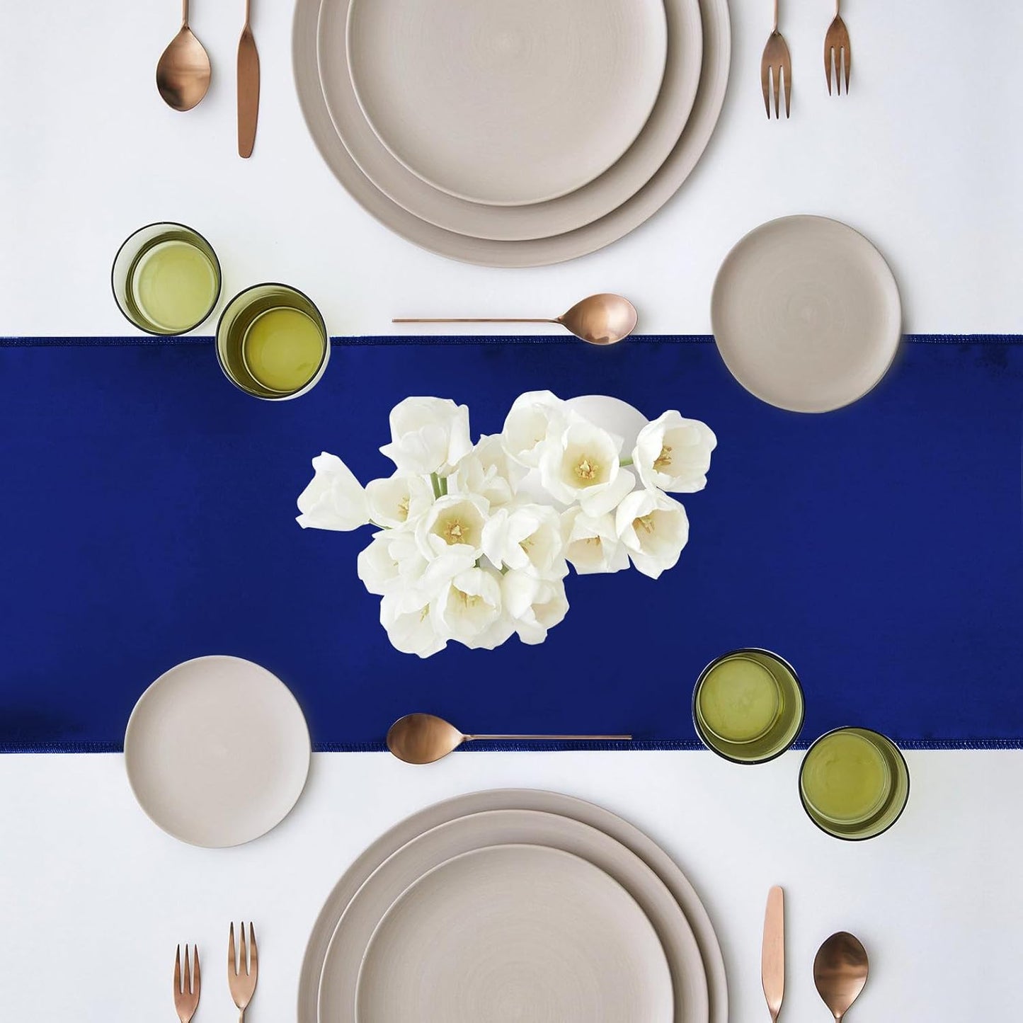 10 Pack Satin Table Runner 12 x 108 Inch Long Navy Silk Table Runner for Wedding Party Banquet Birthday Decoration