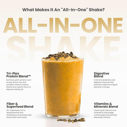 311 Nutrition All-In-One Meal Replacement Shake Powder - Plant-Based Protein Smoothie Blend w/High Fiber, Probiotics & Adaptogens - Low Carb, Vegan, Keto & Paleo Friendly - Banana Cream Pie - 28 Srv