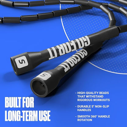 Sportbit Elite Beaded Jump Rope - Adjustable Speed Rope for Fitness, CrossFit, Boxing - Tangle-Free, Lightweight
