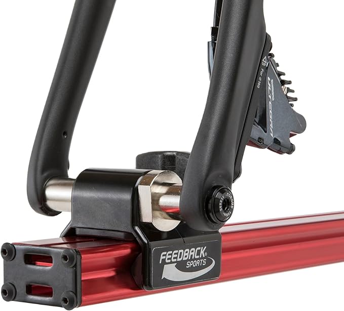 FEEDBACK SPORTS | Sprint Bike Repair Stand | Compact Bicycle Workstand W/Tripod Base | 360-Degree Rotation | Dropout Style Mount | Red