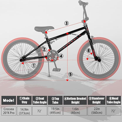 Freestyle BMX Bike, 18 20 Inch Kids Bicycle for 5-13 Years Old Kids and Beginner Level Rider, Multiple Colors