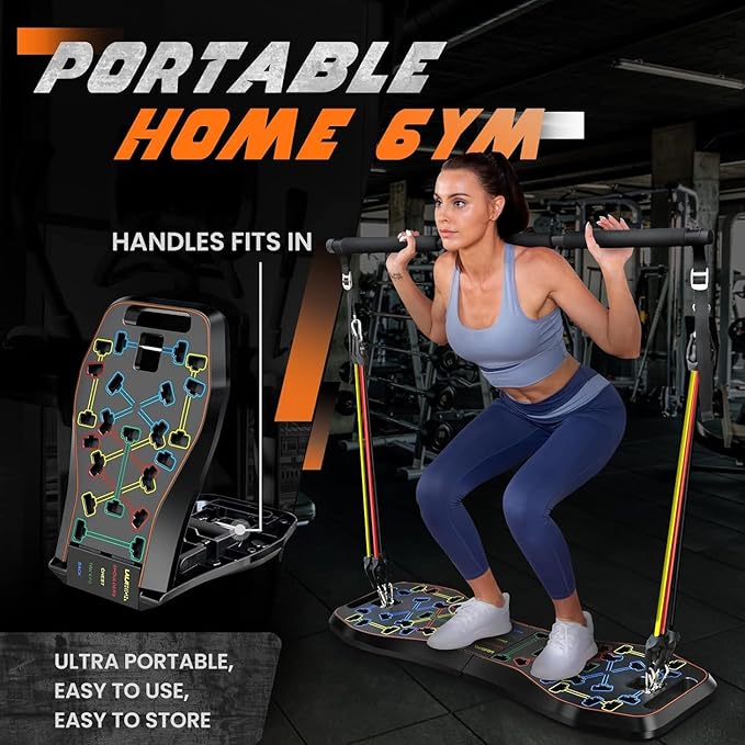 LALAHIGH Portable Home Gym System: Large Compact Push 20 Fitness