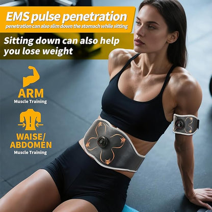 Electronic Muscle Stimulator, Abs Stimulator Muscle Toner for Abdomen/Arm/Leg, Strength Training Equipment for Men and Women