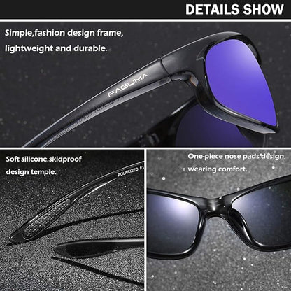 FAGUMA Polarized Sports Sunglasses For Men Cycling Driving Fishing UV400 Protection