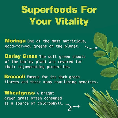 Kuli Kuli Green Power [6 oz] - Super Greens Powder - Nutrient Dense Moringa, Wheatgrass, Broccoli & Barley Grass Blend - 100% Plant Based Organic Superfood Posder Sourced from Remote Farms