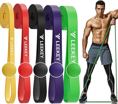 LEEKEY Resistance Bands Set for Pull-Up Assistance & Full-Body Training, Multi-Level Exercise Bands with Bag for Home Workouts, Physical Therapy, Strength Training (Men/Women)