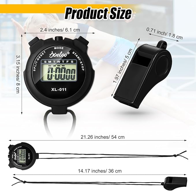 48 Pcs Digital Stopwatch Timer Plastic Whistle Bulk for Sports Coaches Referee Waterproof Watch Timer Whistle with Lanyard Multi Function Electronic Fitness Date Alarm (Multicolor)