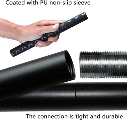 The Huang Yunming yoga stick is made of sturdy steel that is 5 feet high and an adjustable stretching stick, providing flexibility, agility, and balance. Multi functional fitness stick with 5 steel pipes