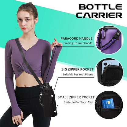 40oz Vacuum Stainless-Steel Water Bottles with Straw & Spout Lids, Leakproof Sports Metal Water Bottle Keeps Ice Cold-48Hrs Hot-24Hrs, Wide-mouth Water Bottle for Fitness Camping Running