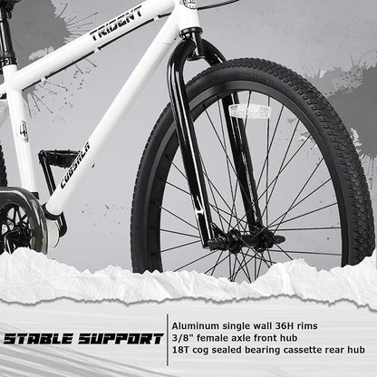 20 24 26 Inch BMX Race Bike Trident Bicycles Beginner-Level to Advanced Riders with 2 Pegs, Multiple Colors