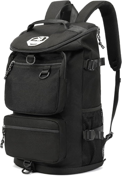 Kalesi Gym Duffle Bag Backpack 4-Way Waterproof with Shoes Compartment for travel Sport Hiking laptop (Black)