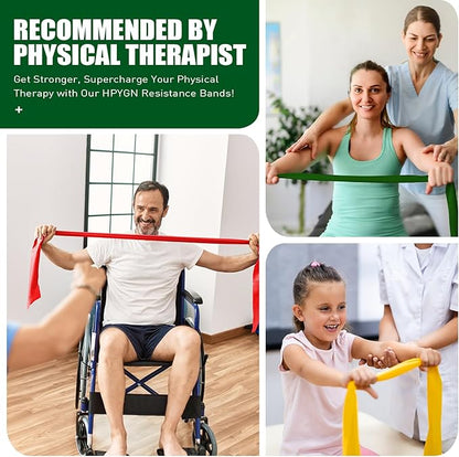 Resistance Bands, Exercise Bands, Physical Therapy Bands for Strength Training, Yoga, Pilates, Stretch Elastic Band with Different Strengths, Workout Bands for Home Gym