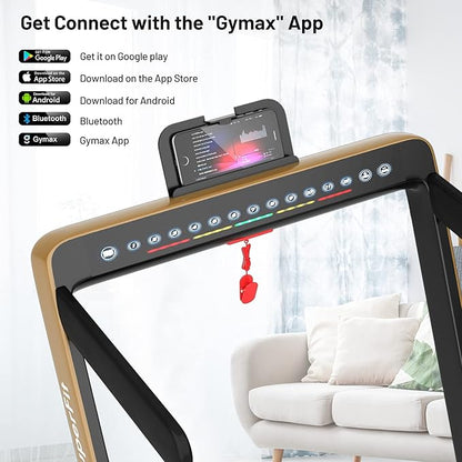 GYMAX Walking Pad, Dual LED Display 2 in 1 Under Desk Treadmill for Home with Remote & Smart App Control, 2.25HP Foldable Portable Treadmill Running Machine for Office Small Space
