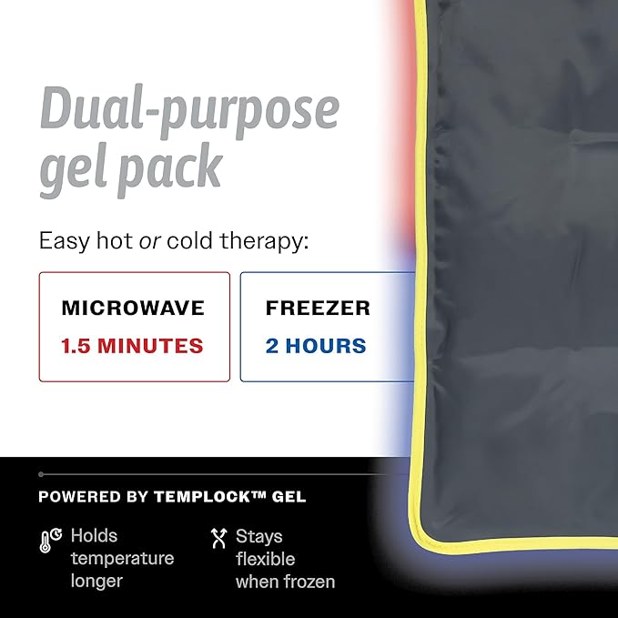 Hot & Cold Reusable Gel Packs (XL, 1 Pack) Flexible Soft Compress - Ice & Heat Therapy for Injuries, Back, Shoulder, Hip, Knee, Joint Pain, Swelling, Bruises, Post Surgery - Sport Temp