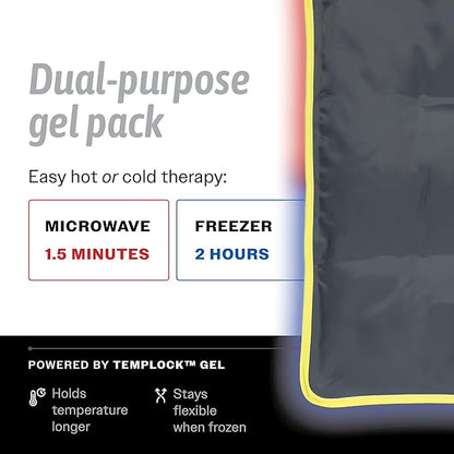 Hot & Cold Reusable Gel Packs (Large, 1 Pack) Flexible Soft Compress - Ice & Heat Therapy for Injuries, Back, Shoulder, Hip, Knee, Joint Pain, Swelling, Bruises, Post Surgery - Sport Temp
