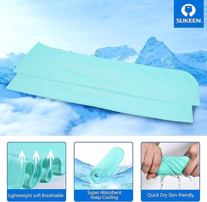 Sukeen Cooling Towel (40"x12"), Ice Towel Sets,Soft Breathable Chilly Towel,Microfiber Towel for Yoga,Sport,Running,Gym,Workout,Camping,Fitness,Workout & More Activities, 8 Pack