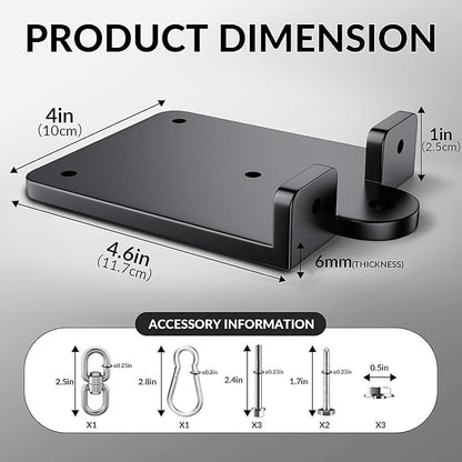 1200lb Heavy Punching Boxing Bag Hanger, 360° Beam Punching Bag Hanger, Rafter Heavy Bag Mount Hook, Punching Bag Mounting Bracket, Rotation Wall Ceiling Mount Bracket for Muay Thai,Yoga Swing,Hammock
