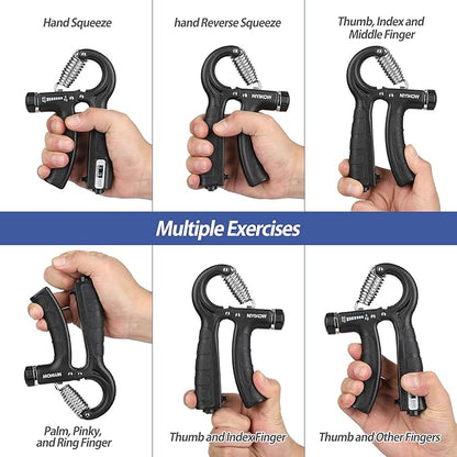 2 Pack Grip Strength Trainer with Counter 11-132Lbs (5-60kg), (5-60kg), Forearm