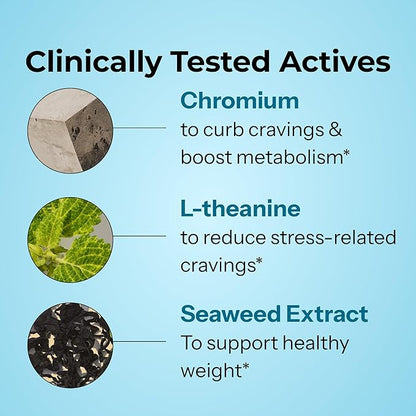 HUM Counter Cravings - Chromium Craving Suppressants with L-Theanine, Seaweed Extract & Forskolin to Support a Healthy Lifestyle (60-Count)