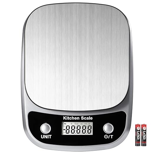 Food Kitchen Scale Digital Weight Grams and Oz，Professional Digital Kitchen Food Scales 10kg/1g for Weight Loss Dieting Baking Cooking,Stainless Steel Weighing Platform,LCD Display