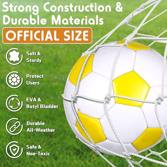 12 Pcs Soccer Balls Bulk Size 4 Soccer Balls with Pump Soft Football Outdoor Indoor for Sport Training Practice Game Gift for Youth Teen Adult