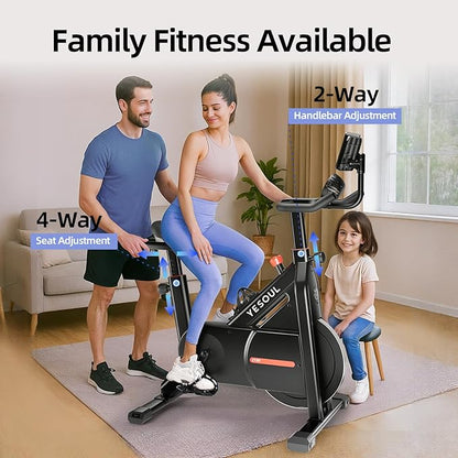 YESOUL Indoor Exercise Bike for Home, Stationary Bike with Silent Magnetic Resistance, 300lbs Capacity, Stable Triangle Frame, Adjustable Resistance & Smart App with Scenic Rides and Live Classes