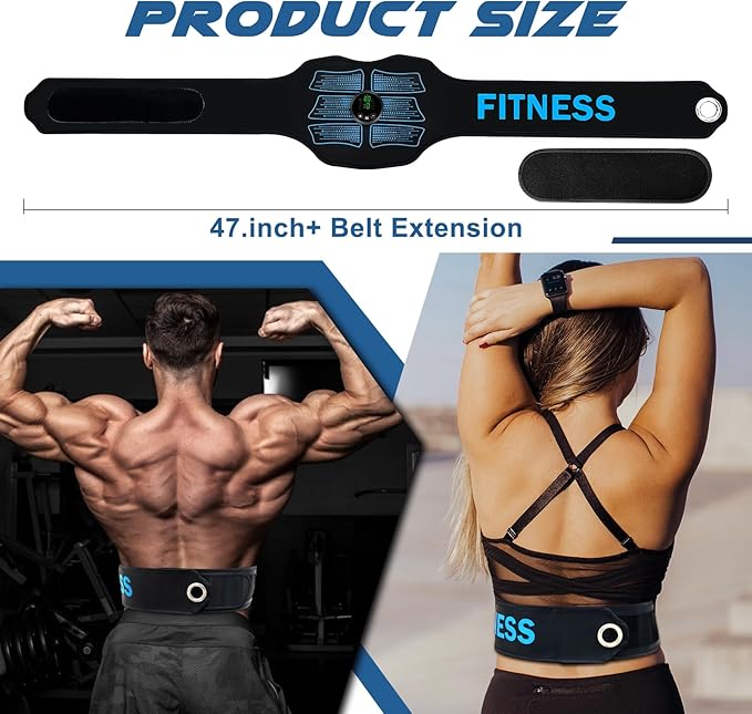 FDA Cleared - MHD TENS Muscle Stimulator - Dual TENS & PMS Functions, 12 Programs for Easy Abs Muscle Stimulation and Activation, Home Gym Use