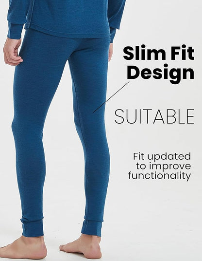 Iguana Mens 100% Merino Wool Base Layer Sets for Ski Lightweight Thermal Underwear