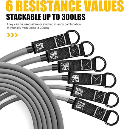 HPYGN Resistance Bands, Heavy Exercise Bands with Handles, Fitness Bands for Working Out, Workout Bands for Men, Weight Bands Set for Muscle Training, Strength, Slim, Yoga, Home Gym Equipment