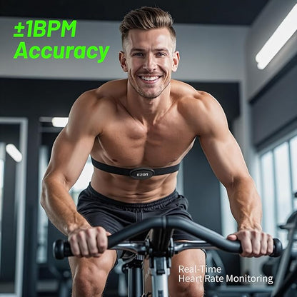 EZON Heart Rate Monitor Chest Strap | Bluetooth 5.1 & ANT+, Waterproof, Compatible with Garmin, Wahoo, Polar, Strava for Running, Cycling, Workout (C009 Pro)