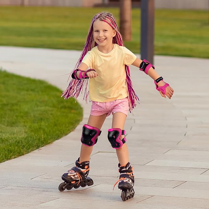 BOSONER Kids/Youth Knee Pad Elbow Pads Guards Protective Gear Set for Roller Skates Cycling BMX Bike Skateboard Inline Skatings Scooter Riding Sports