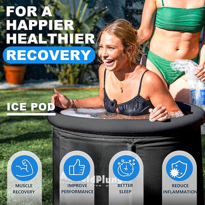 1/3HP Ice Bath Chiller & Cold Plunge Tub Kit – XL 100 Gal Insulated Ice Pod, External Pump & Filter, Cold Plunge Tub with Water Chille for Athletes, Recovery & Home Wellness