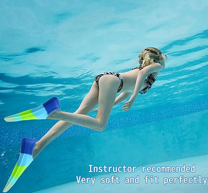 Kids Swim Fins,Short Comfortable Flippers for Lap Swimming and Training for Child,Girls,Boys,Beginners