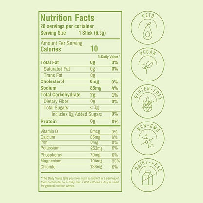 FlavCity Lemon Lime Electrolytes Powder Packets - 28 Hydration Packets - No Added Sugar - Hydration Powder with Real Fruit & Unrefined Sea Salt - Keto & Gluten-Free (28 Stick Packs)