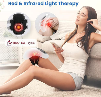Knee Massager with Heat - Heating and Vibrating Pain Relief Knee Massager for Arthritis,Ideal Gifts for Women,Men