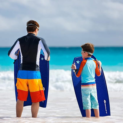 KOTEK 33/37/41 Inch Body Board with Wrist Leash, EPS Core, Dual Channel, HDPE Slick Bottom, Bodyboard for All Skill Levels & Wave Conditions