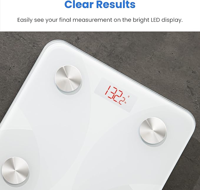 Etekcity Scale for Body Weight, Smart Digital Bathroom Weighing Scales with Body Fat and Water Weight for People, Bluetooth BMI Electronic Body Analyzer Machine, 400lb