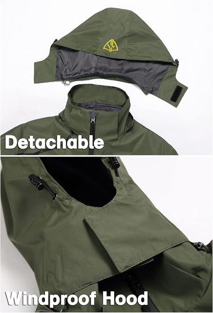 GIISAM Mens Windproof Jacket Waterproof Lightweight Mountain Sport Jacket for Men Hooded Windbreaker Raincoat