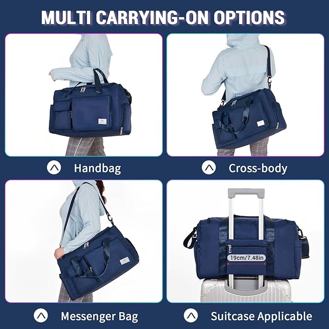 FIORETTO Women's Gym Duffle Bag with Shoes Compartment, 37L Capacity, Ideal for Travel, Gym, Sports, Duffel, Weekender