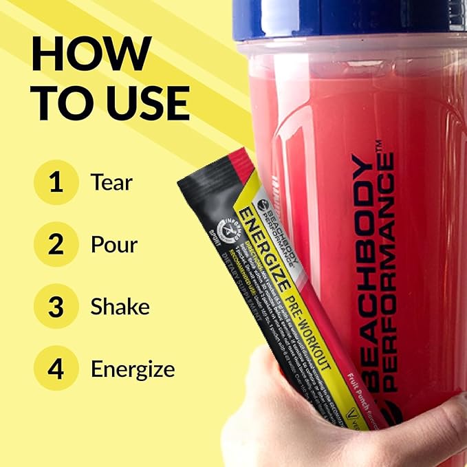 BODi Energize Pre Workout Powder - Beta-Alanine, Quercetin & Low-Dose Caffeine Formula for Enhanced Energy & Focus, Increase Energy & Endurance Supplement, Mixed Berry, 20 Sticks