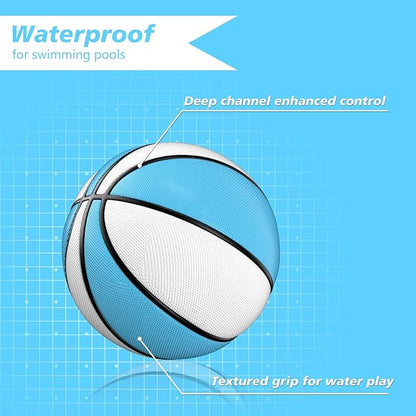 2 Pack Pool Basketball - Choose Between Size 3 and Size 6, Waterproof Ball with Anti-Slip Grip, Sturdy for Swimming Pool Basketball Hoops & Games