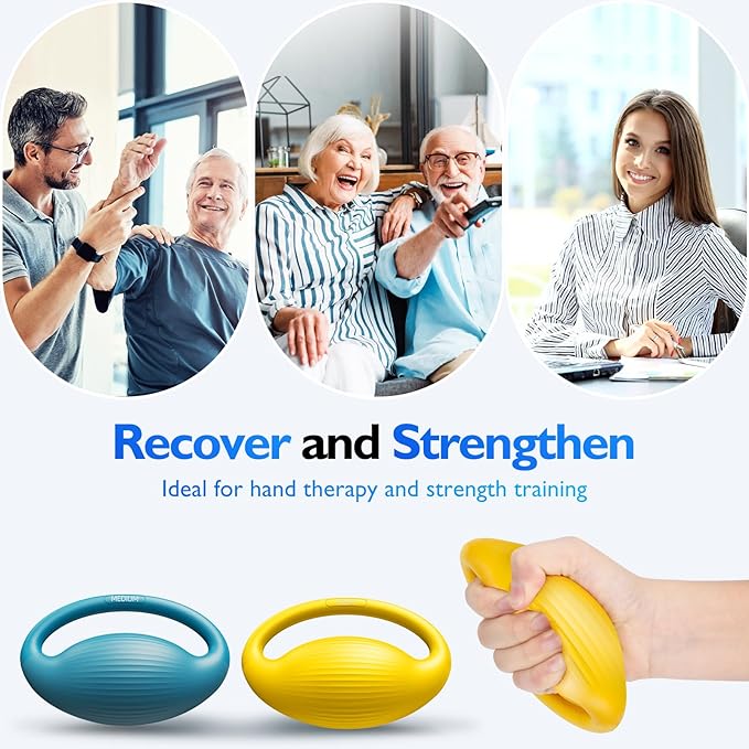 FitBeast Hand Exercise Balls - 3 Resistance Levels Stress Balls for Adults, Squeeze Balls for Hand Therapy, Rehabilitation, Arthritis, Muscle Building