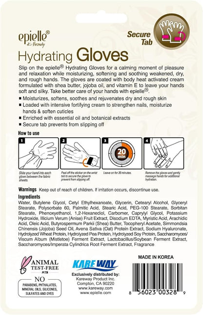 Epielle Hydrating Hand Masks 6 Pairs, Deep Moisturizing Gloves for Dry, Cracked Hands, Relieve and Soften with Shea Butter & Jojoba Oil, Korean Skin Care, Spa Set, Self Care Gifts for Women